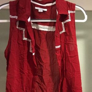 Red button down shirt